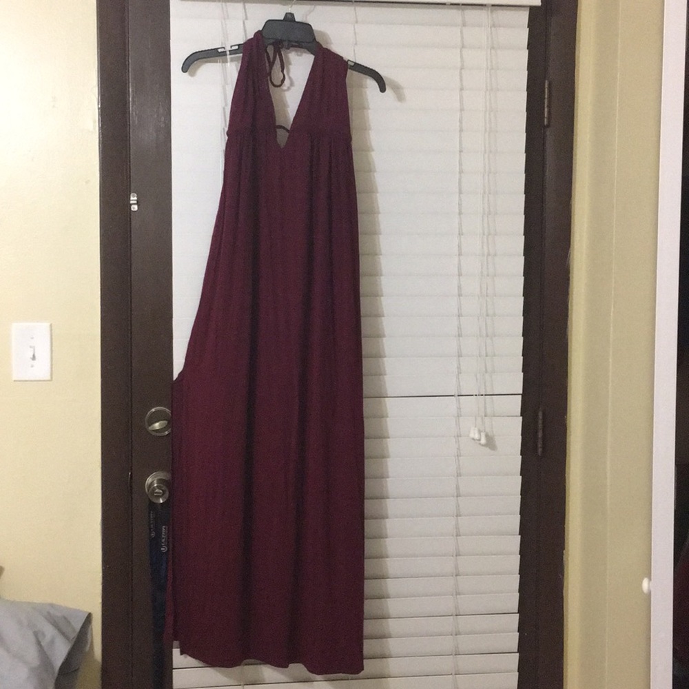 Long red dress